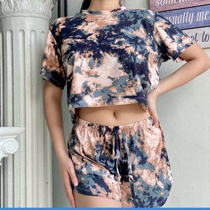Angela Collection Tie Dye Tiktok Short & Top TT602